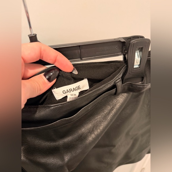 Garage Black Faux Leather Skort - Picture 3 of 4